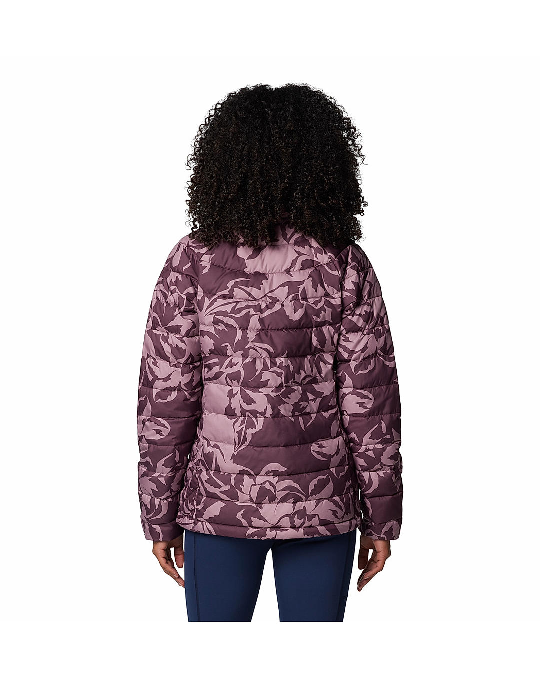 Columbia Womens Purple Omni-Heat Reflective Powder Lite II Printed Full Zip Jacket