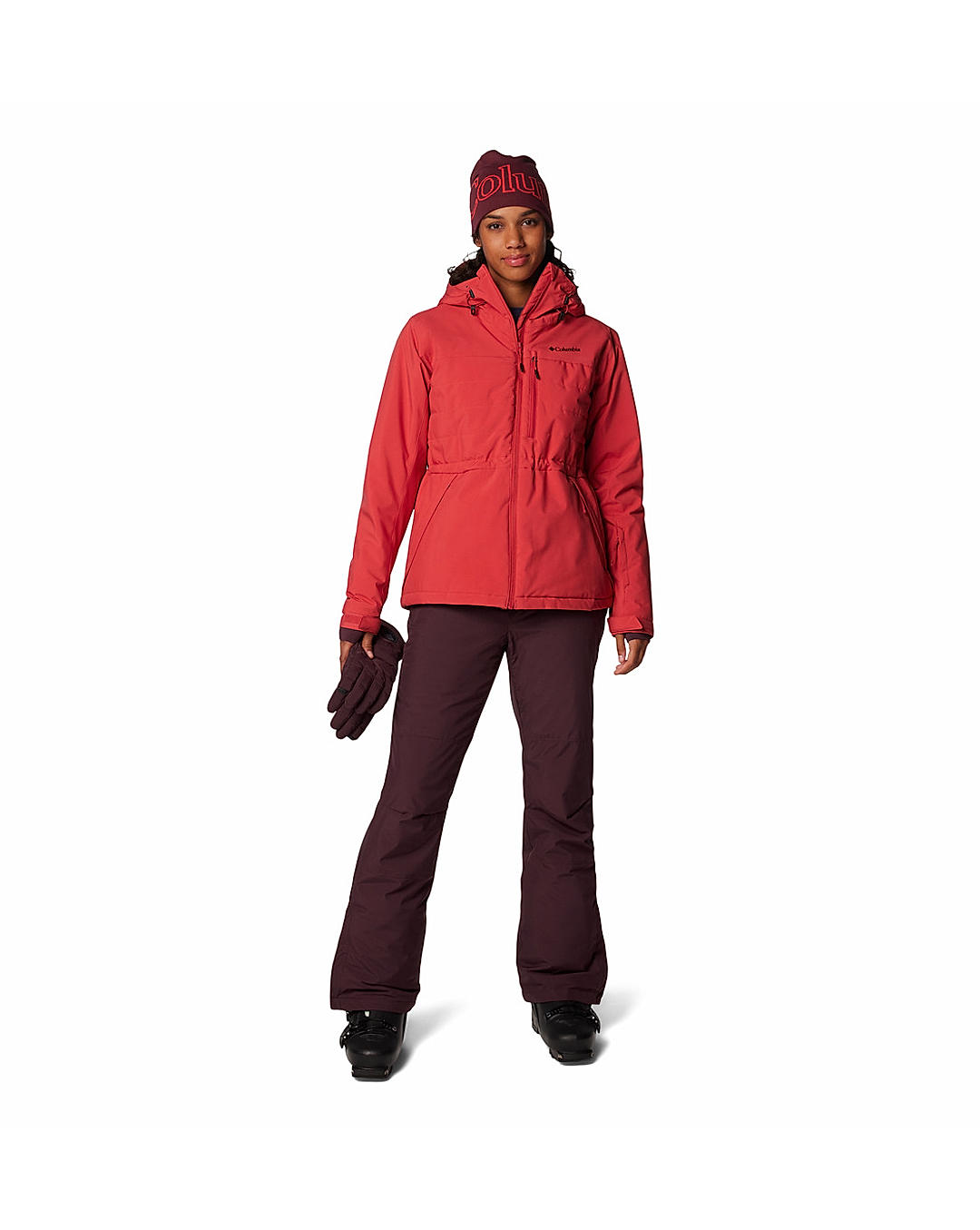 Columbia Womens Red Omni-Heat Reflective Powdered Peak Insulated Jacket
