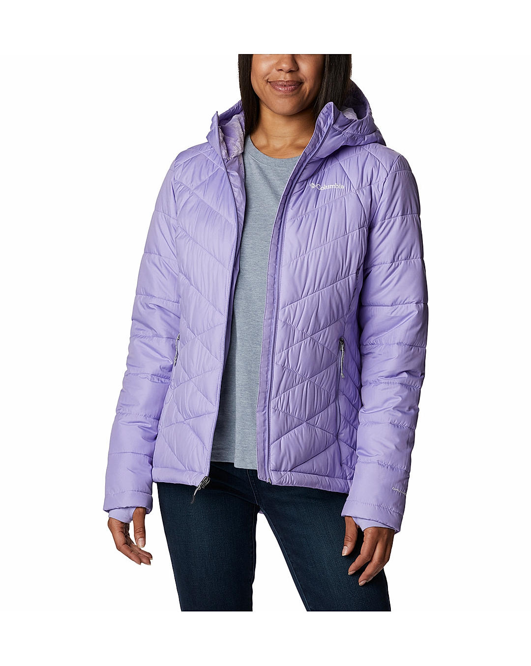Columbia heavenly hooded jacket dark plum online