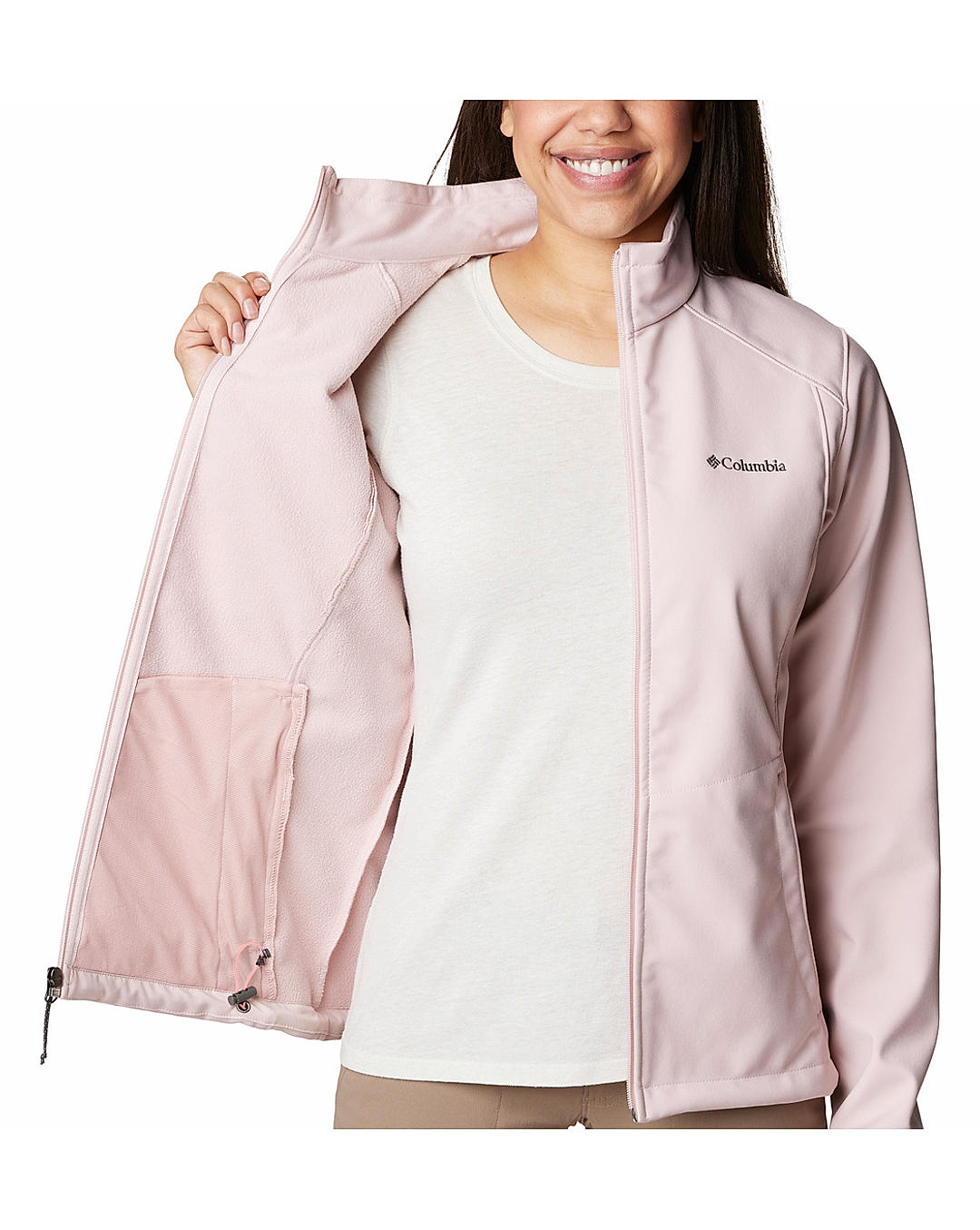 Columbia Womens Pink  Kruser Ridge II Softshell Water and Wind Resistant Jacket