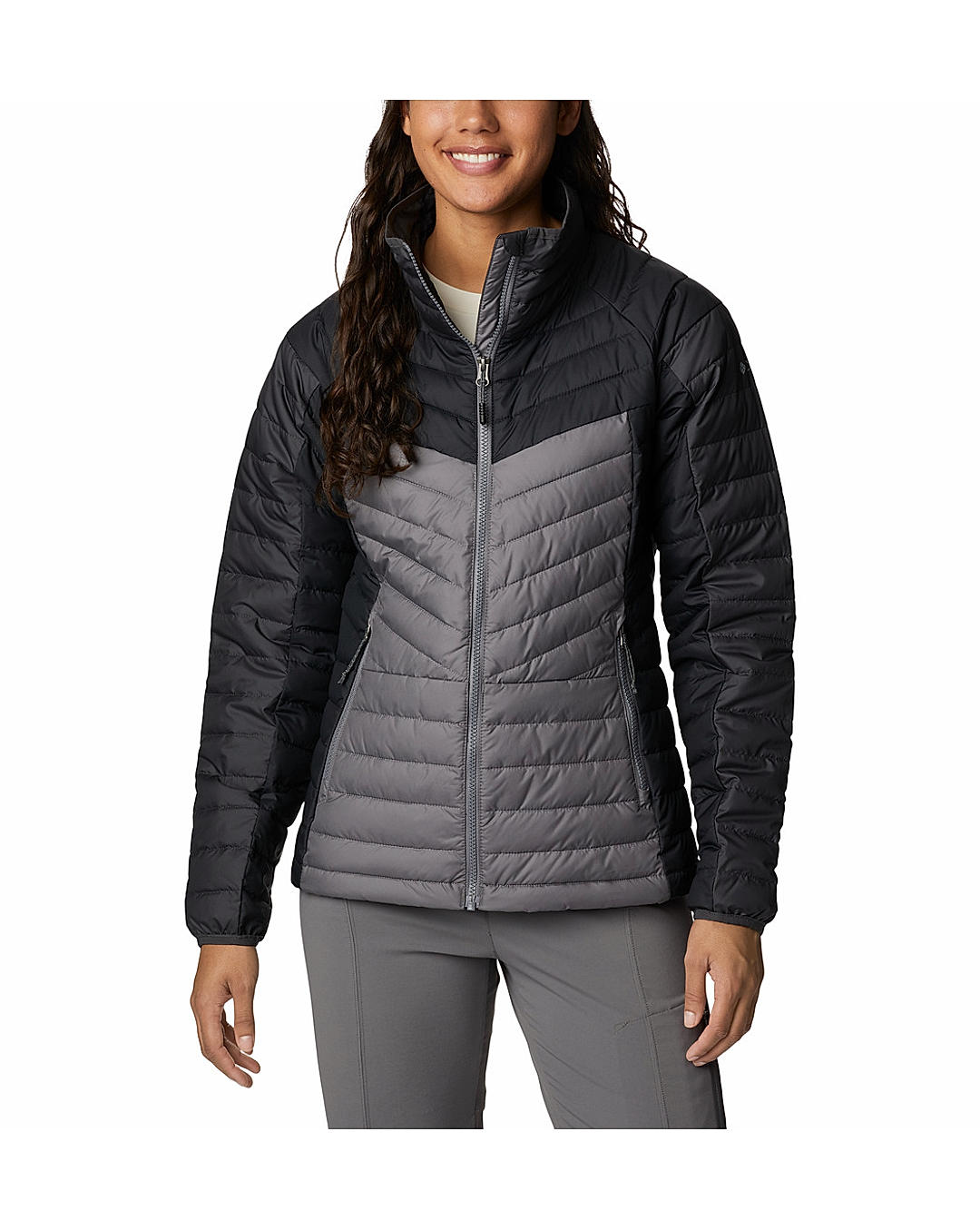 Columbia Womens Grey Omni-Heat Reflective Powder Lite II Full Zip Jacket