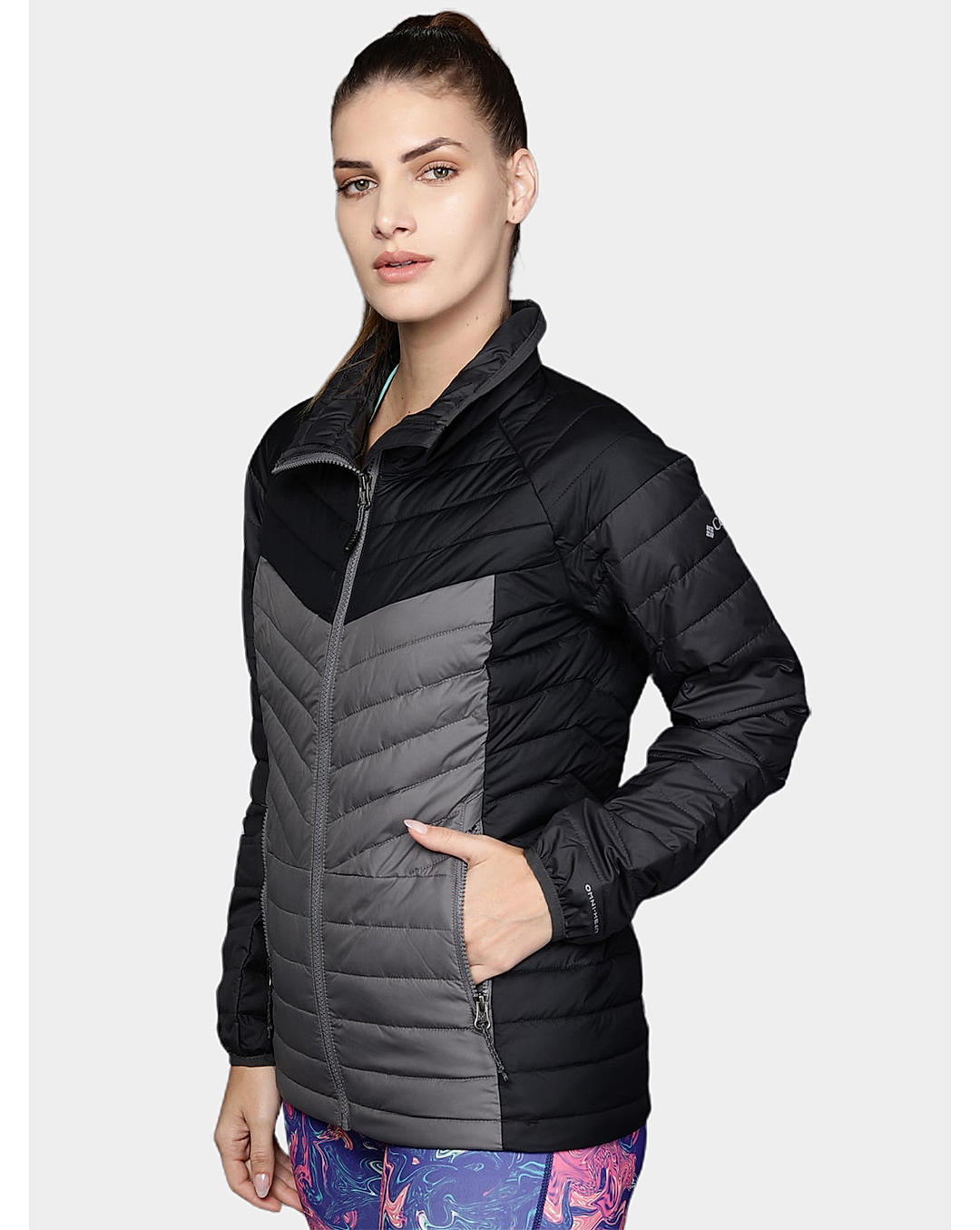 Columbia Womens Grey Omni-Heat Reflective Powder Lite II Full Zip Jacket