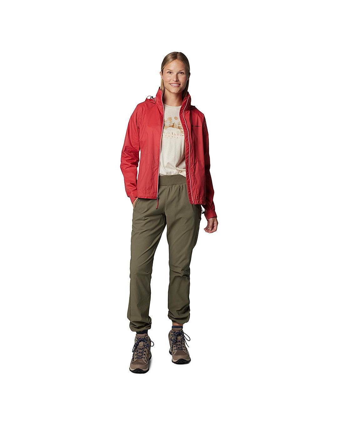 Columbia Womens Red Omni-Shield Switchback IV Water Repellent Jacket