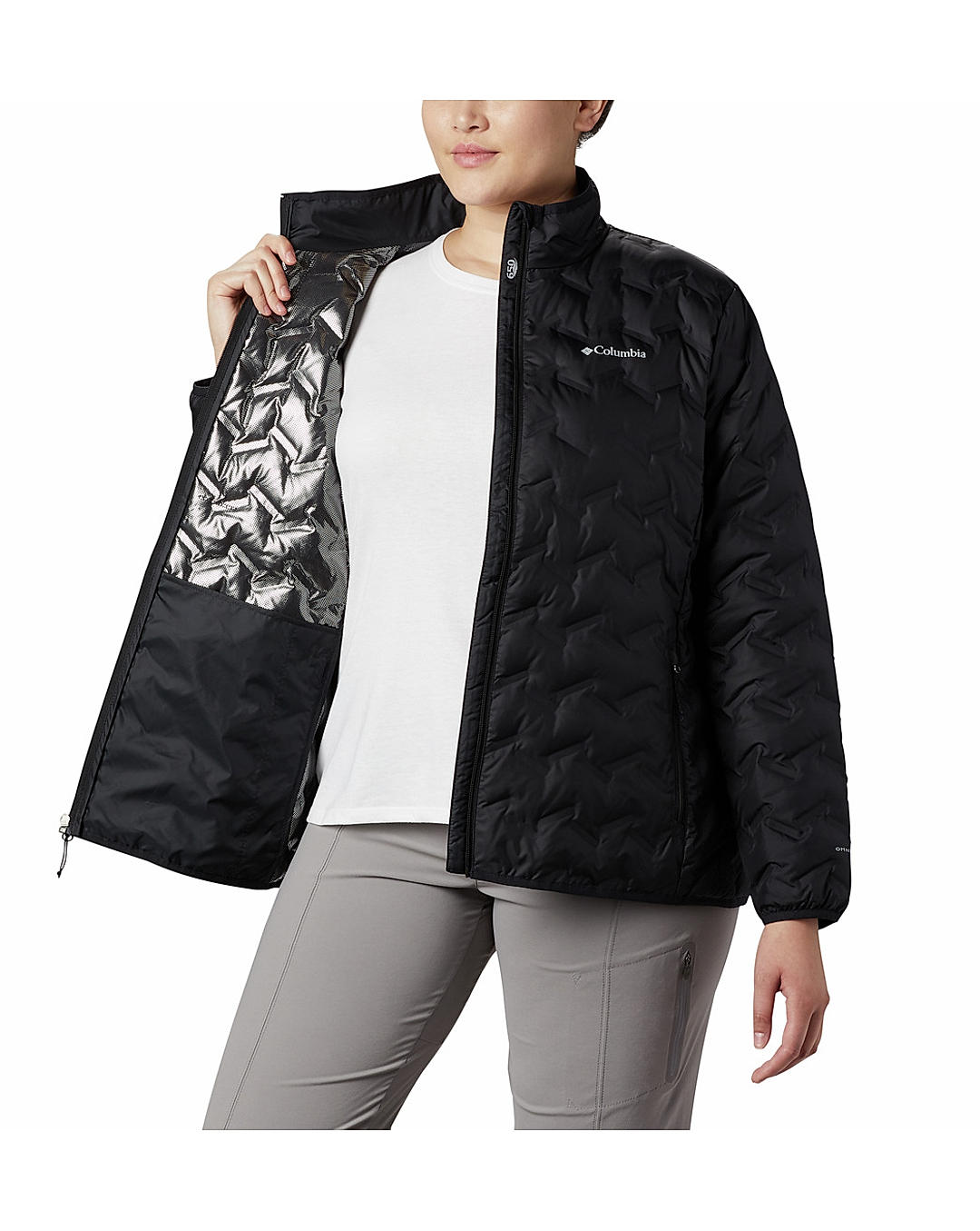 Columbia Womens Black Omni-Heat Reflective Delta Ridge Down Jacket