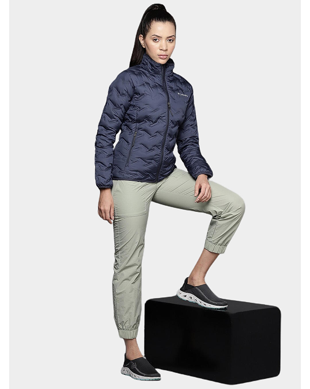 Columbia Womens Navy Omni-Heat Reflective Delta Ridge Down Jacket