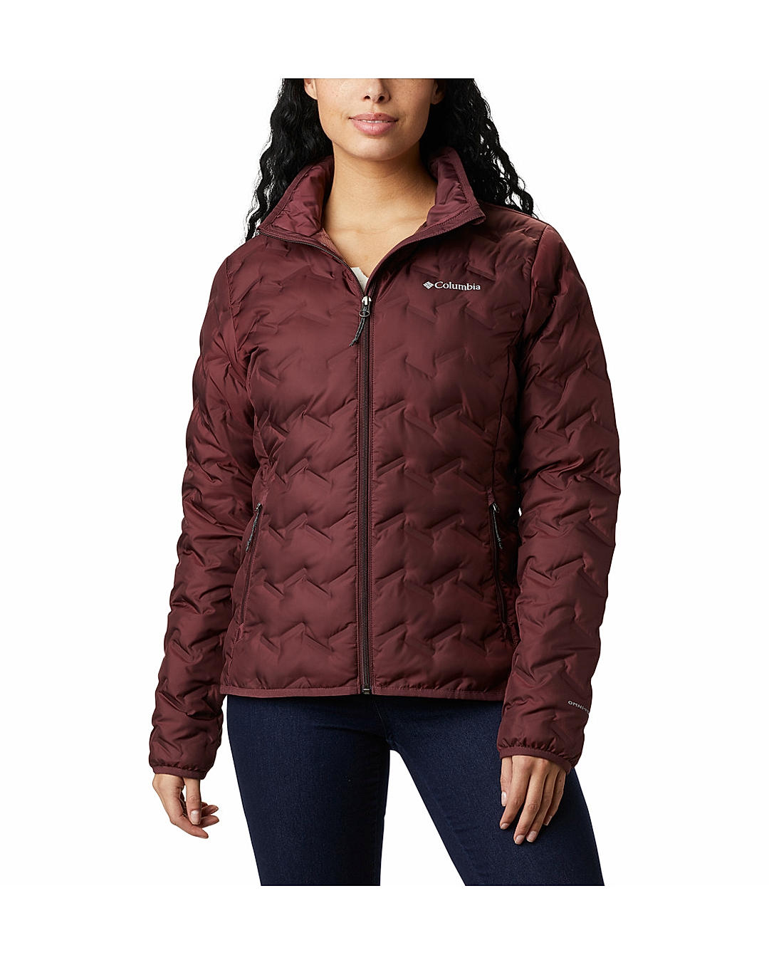 Columbia Womens Maroon Omni-Heat Reflective Delta Ridge Down Jacket