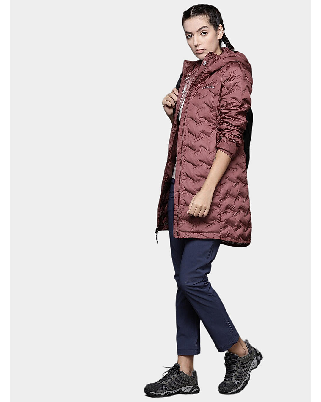 Columbia Womens Red Omni-Heat Reflective Delta Ridge Long Down Jacket
