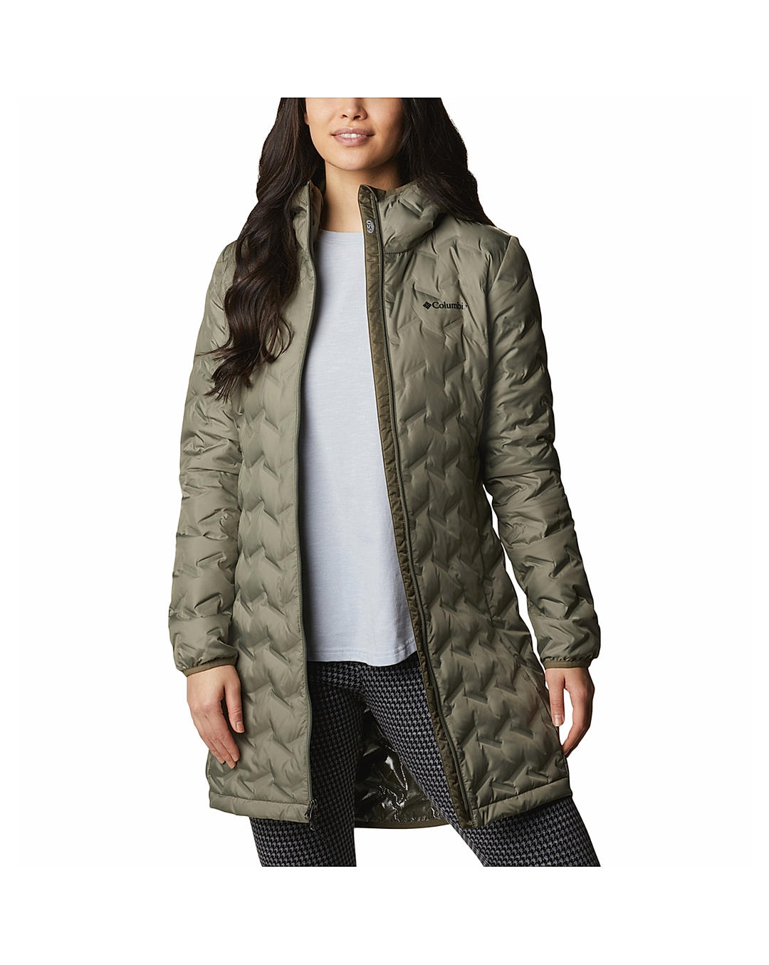Columbia Womens Olive Omni-Heat Reflective Delta Ridge II Long Down Jacket