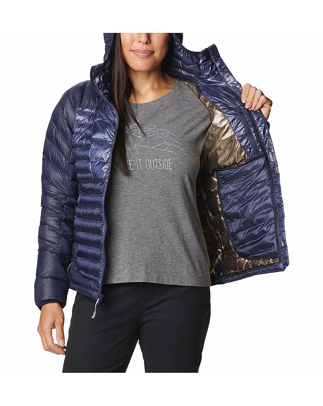 Columbia Womens Blue Omni-Heat Infinity Labyrinth Loop Jacket