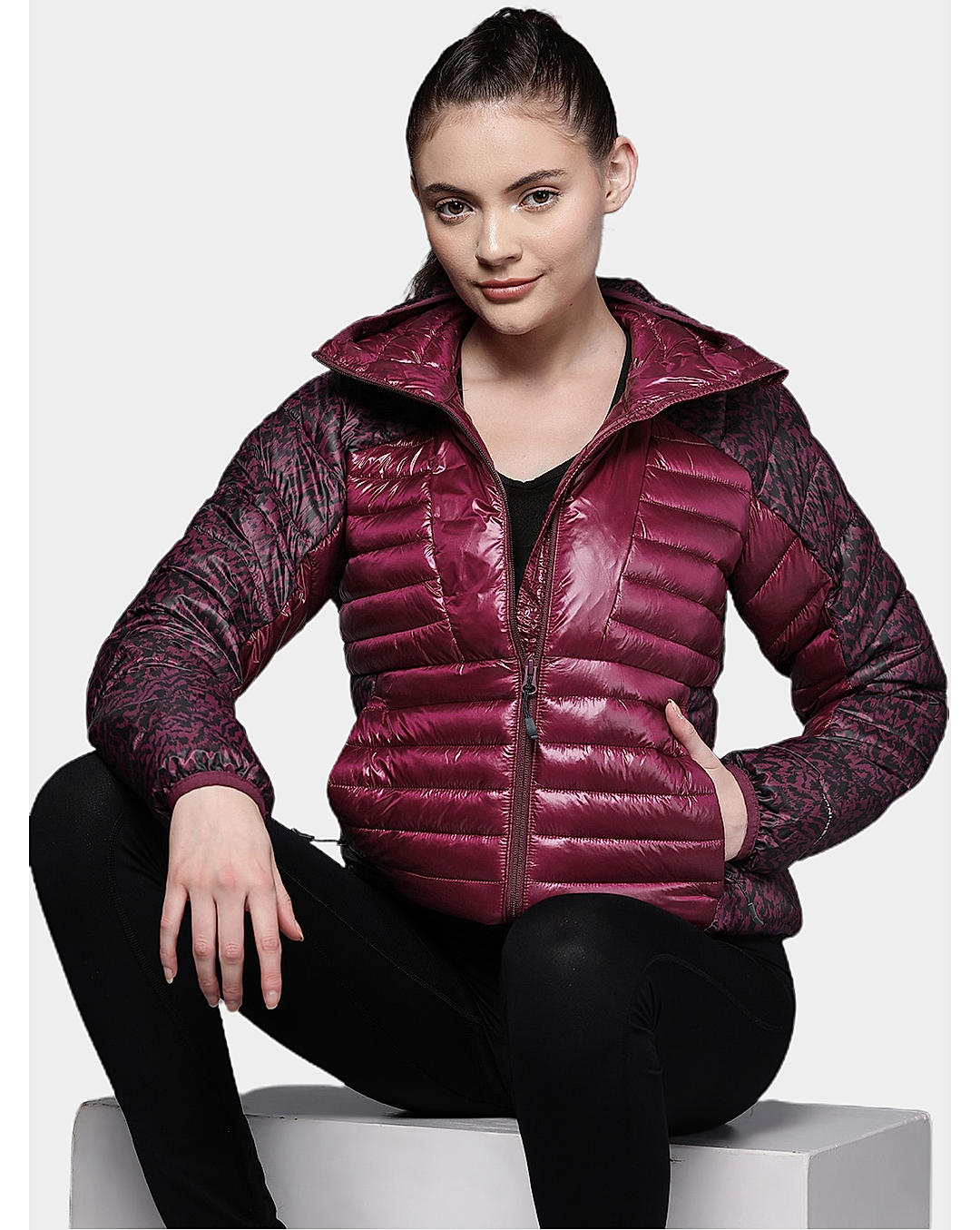 Columbia Womens Maroon Omni-Heat Infinity Labyrinth Loop Jacket