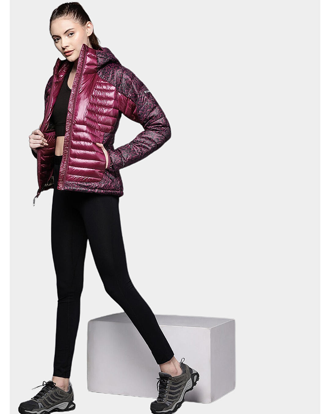 Columbia Womens Maroon Omni-Heat Infinity Labyrinth Loop Jacket
