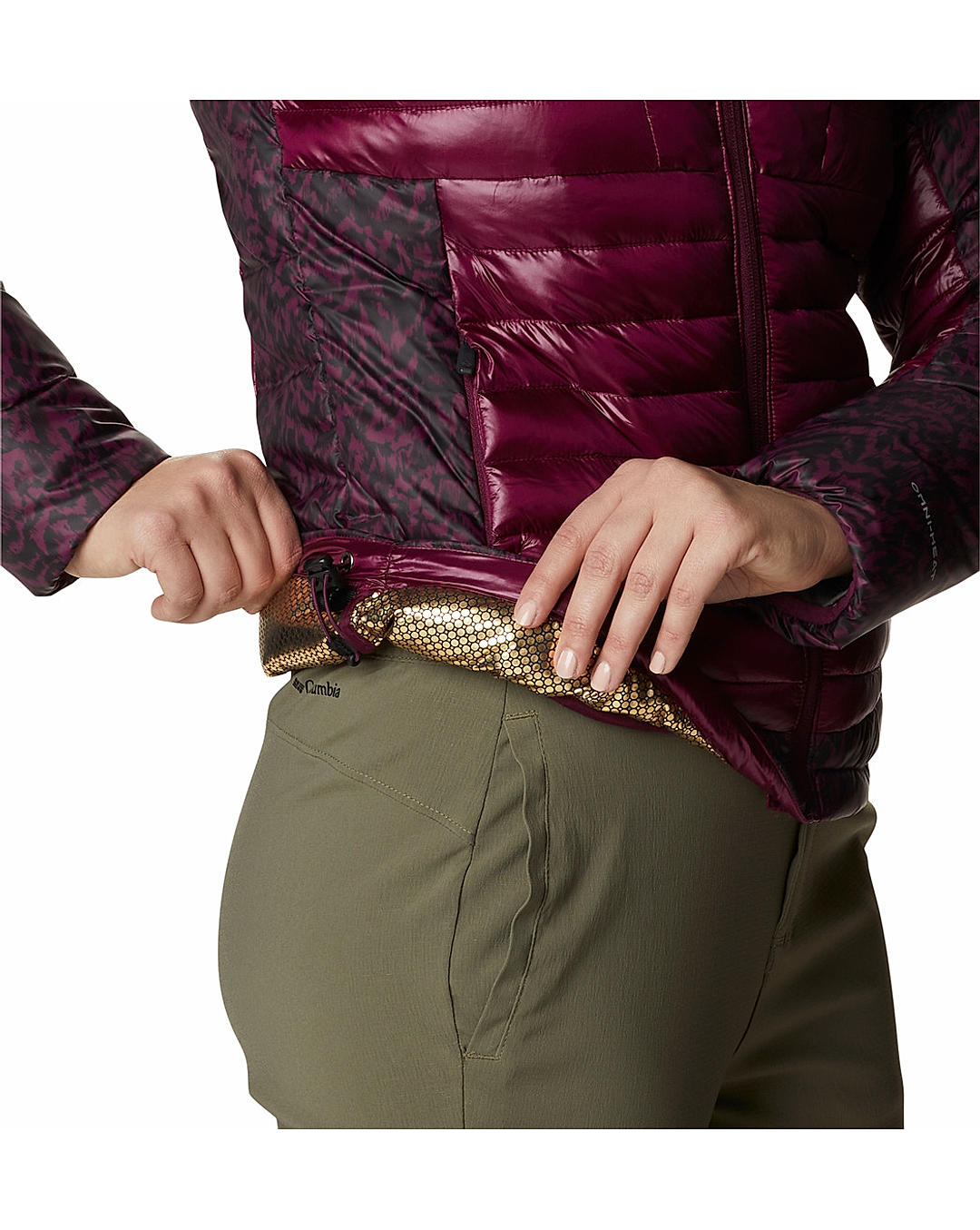 Columbia Womens Maroon Omni-Heat Infinity Labyrinth Loop Jacket