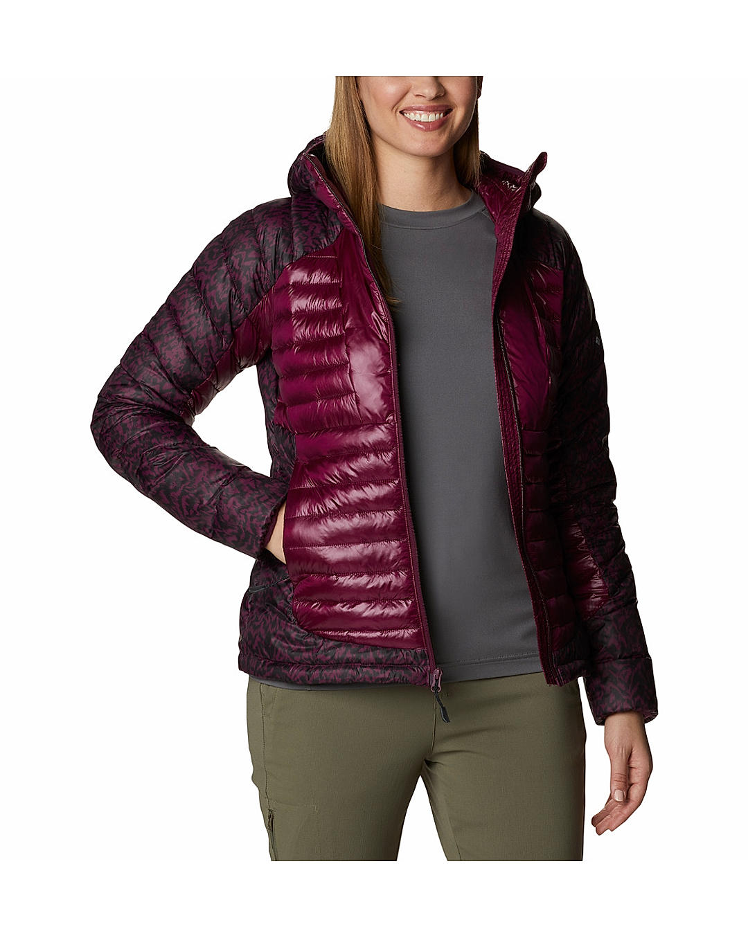 Columbia Womens Maroon Omni-Heat Infinity Labyrinth Loop Jacket