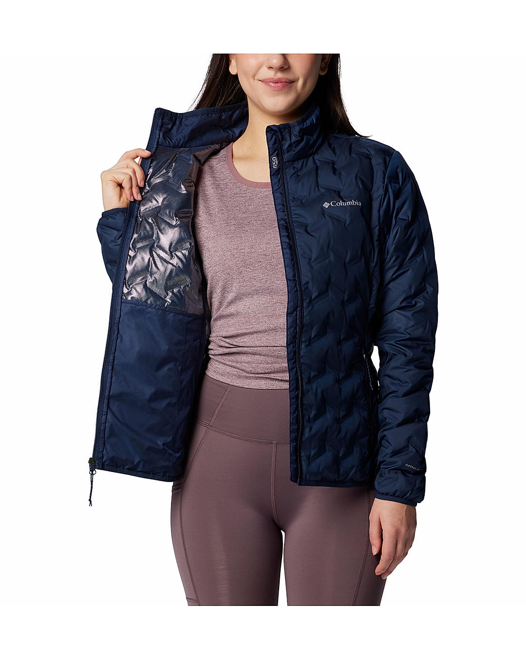Columbia Womens Navy Omni-Heat Reflective Delta Ridge II Down Jacket