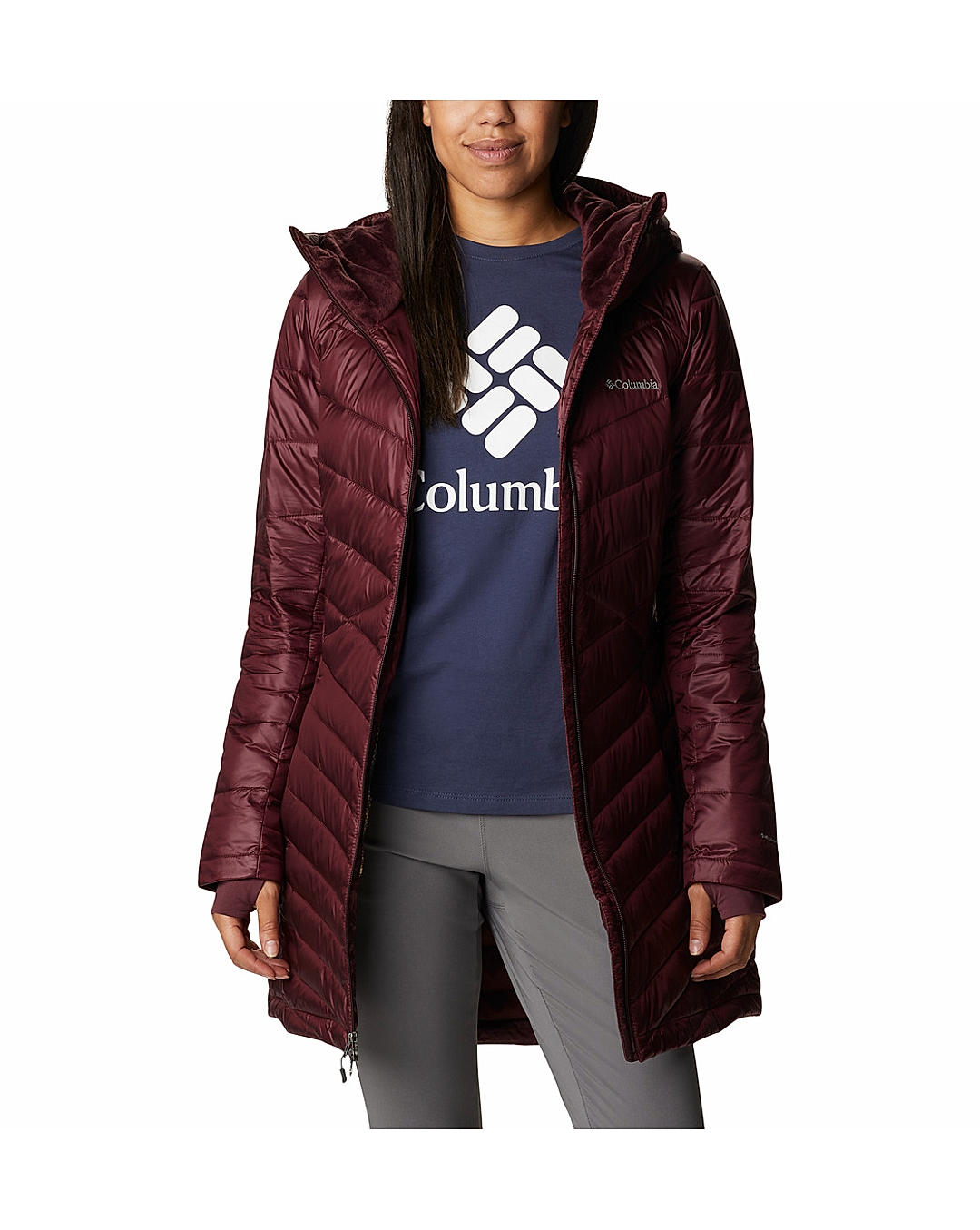 Columbia Womens Red Omni-Heat Infinity Joy Peak Mid Jacket