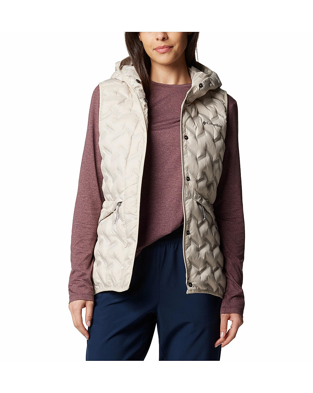 Columbia Womens Beige Omni-Heat Reflective Delta Ridge II Down Vest