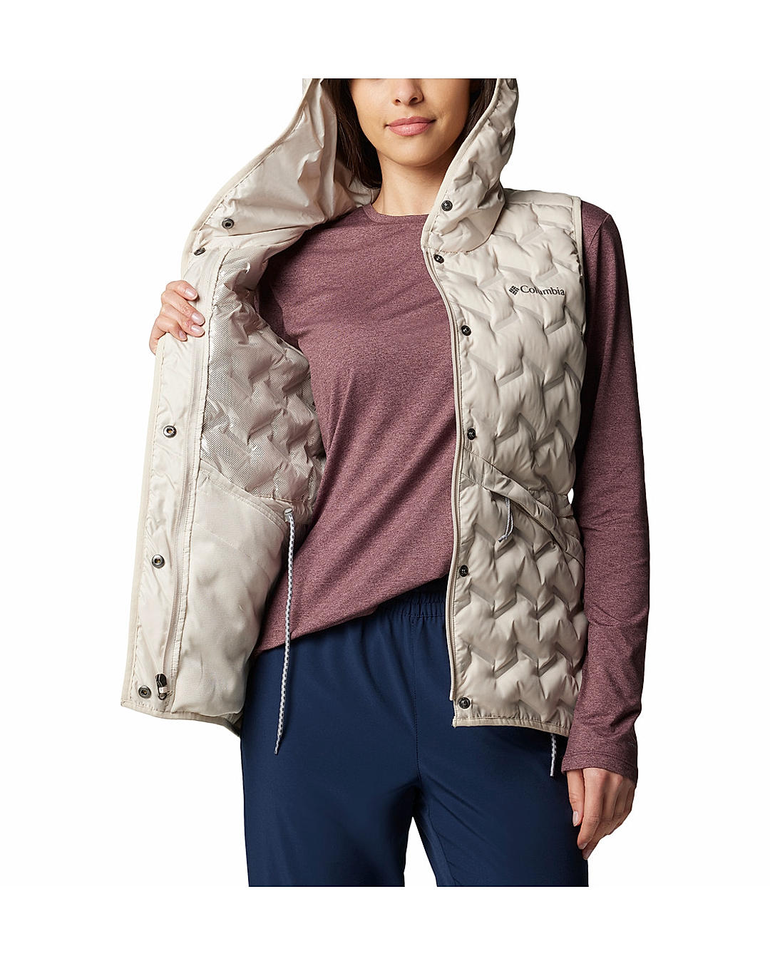 Columbia Womens Beige Omni-Heat Reflective Delta Ridge II Down Vest