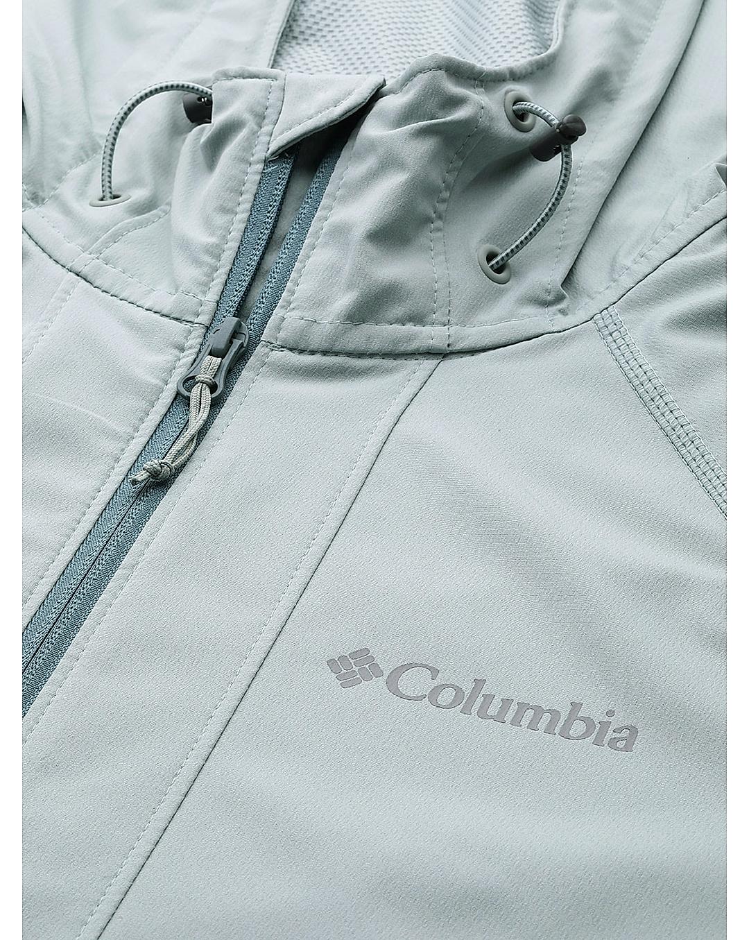 Columbia Mens Green Omnishield Tall Heights Hooded Softshell Water and Wind Resistant Jacket