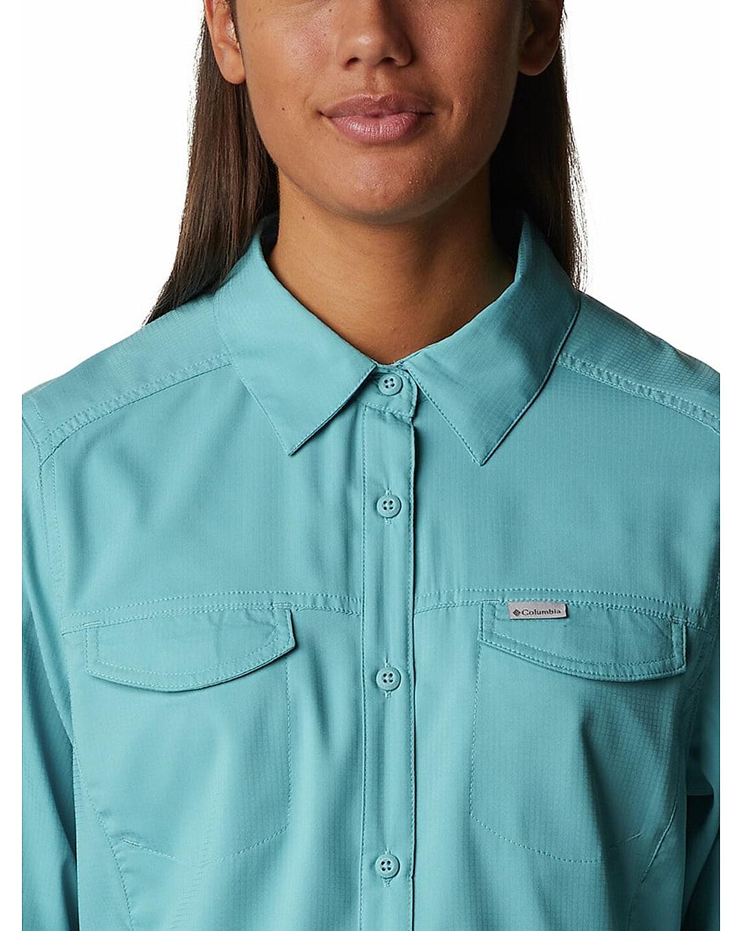 Columbia Womens Blue Omni-Wick Silver Ridge Lite  Long Sleeve Shirt