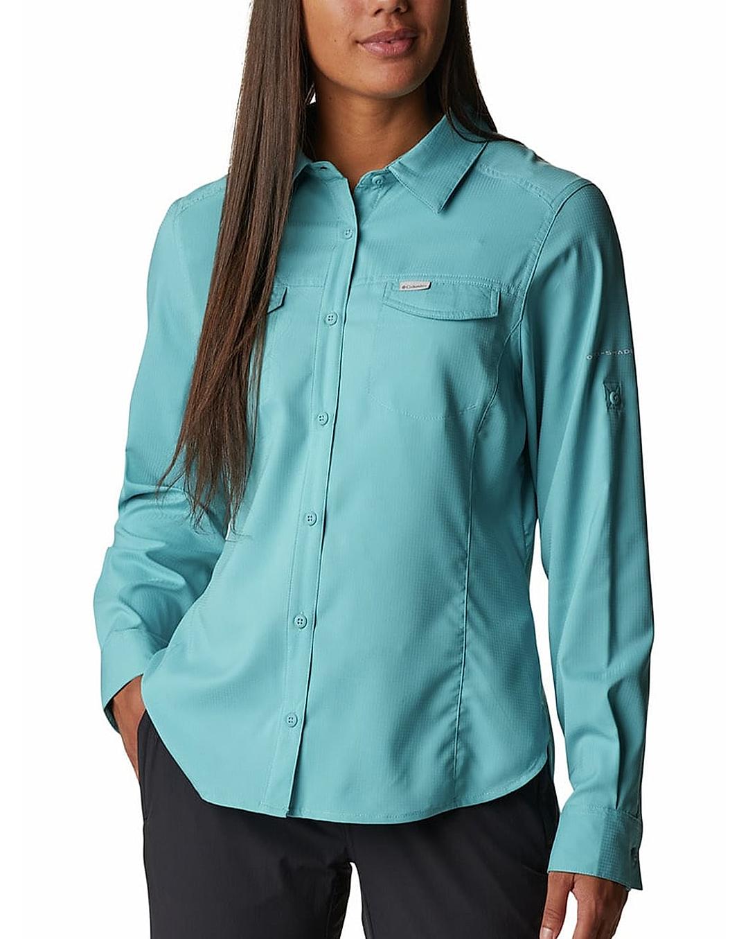 Columbia Womens Blue Omni-Wick Silver Ridge Lite  Long Sleeve Shirt
