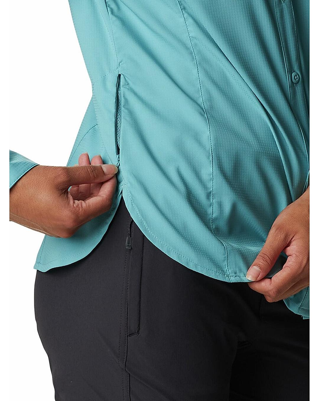 Columbia Womens Blue Omni-Wick Silver Ridge Lite  Long Sleeve Shirt