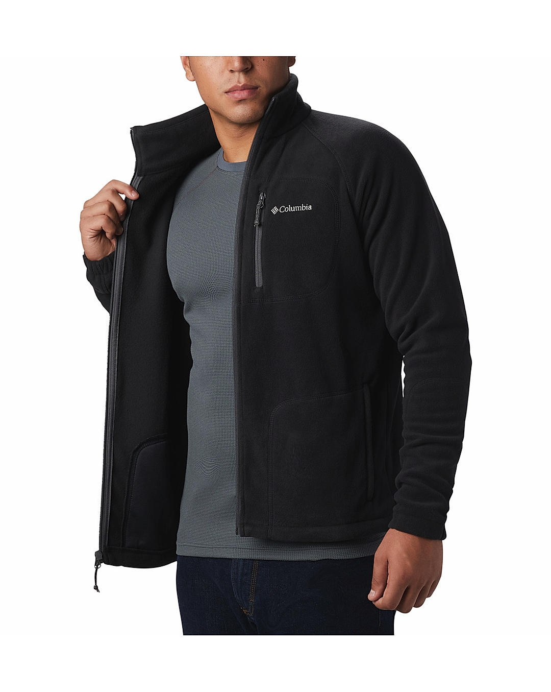 Buy Columbia Black Fast Trek II Full Zip Fleece Jackets For Men Online ...