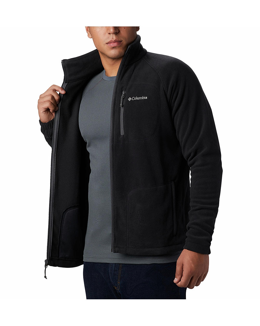 Buy Columbia Black Fast Trek II Full Zip Fleece Jackets For Men Online ...