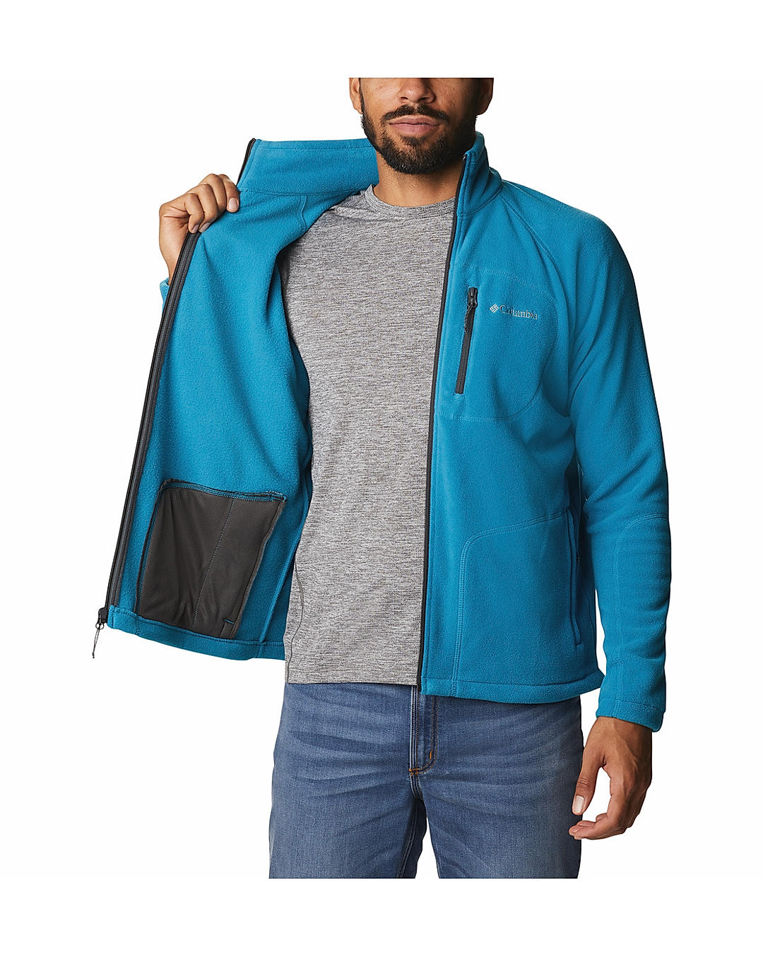 Light blue columbia fleece 2024 jacket