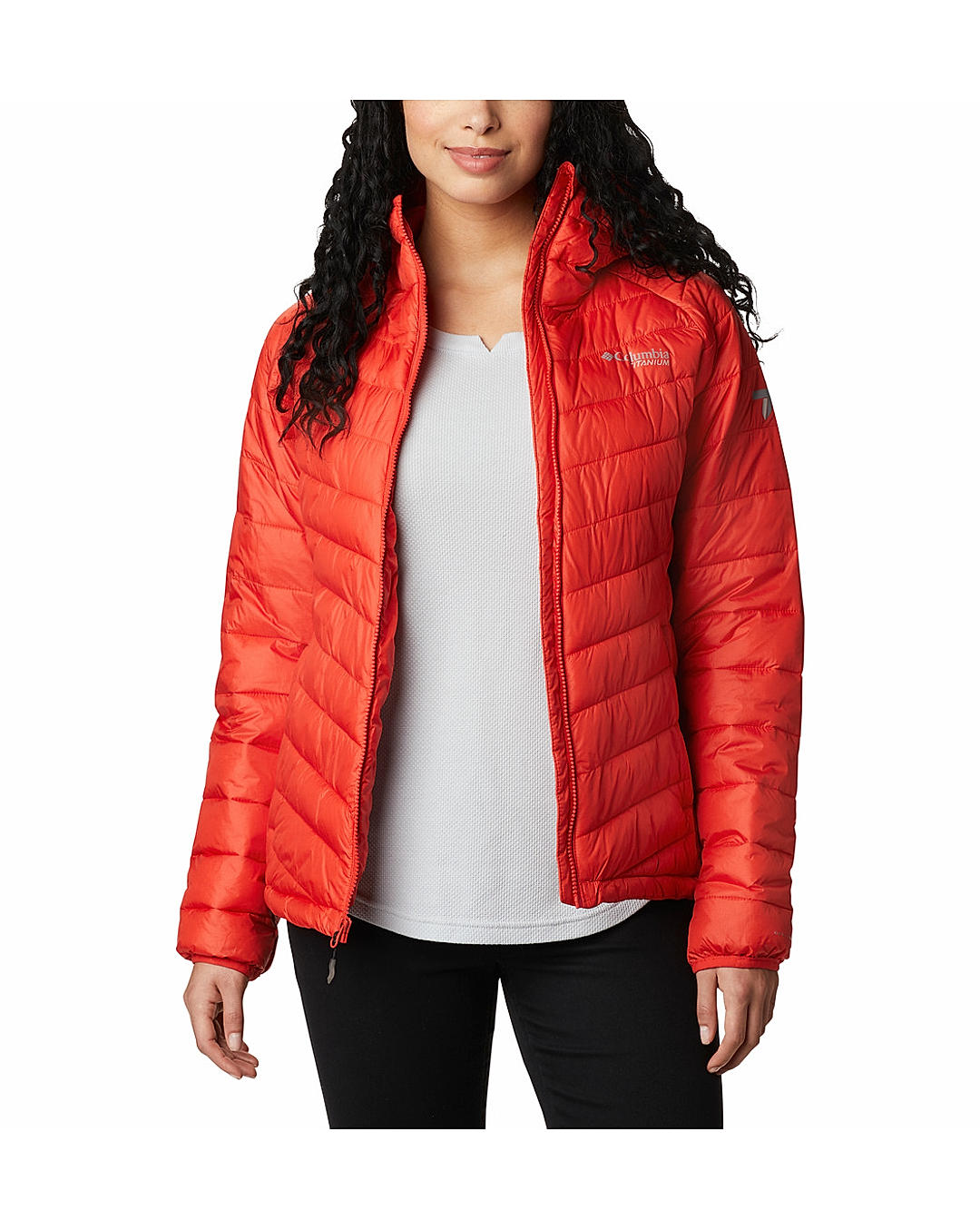 Orange down cheap jacket womens