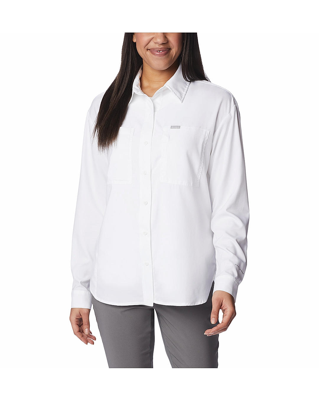 Columbia Women White Silver Ridge Utility LS Shirt