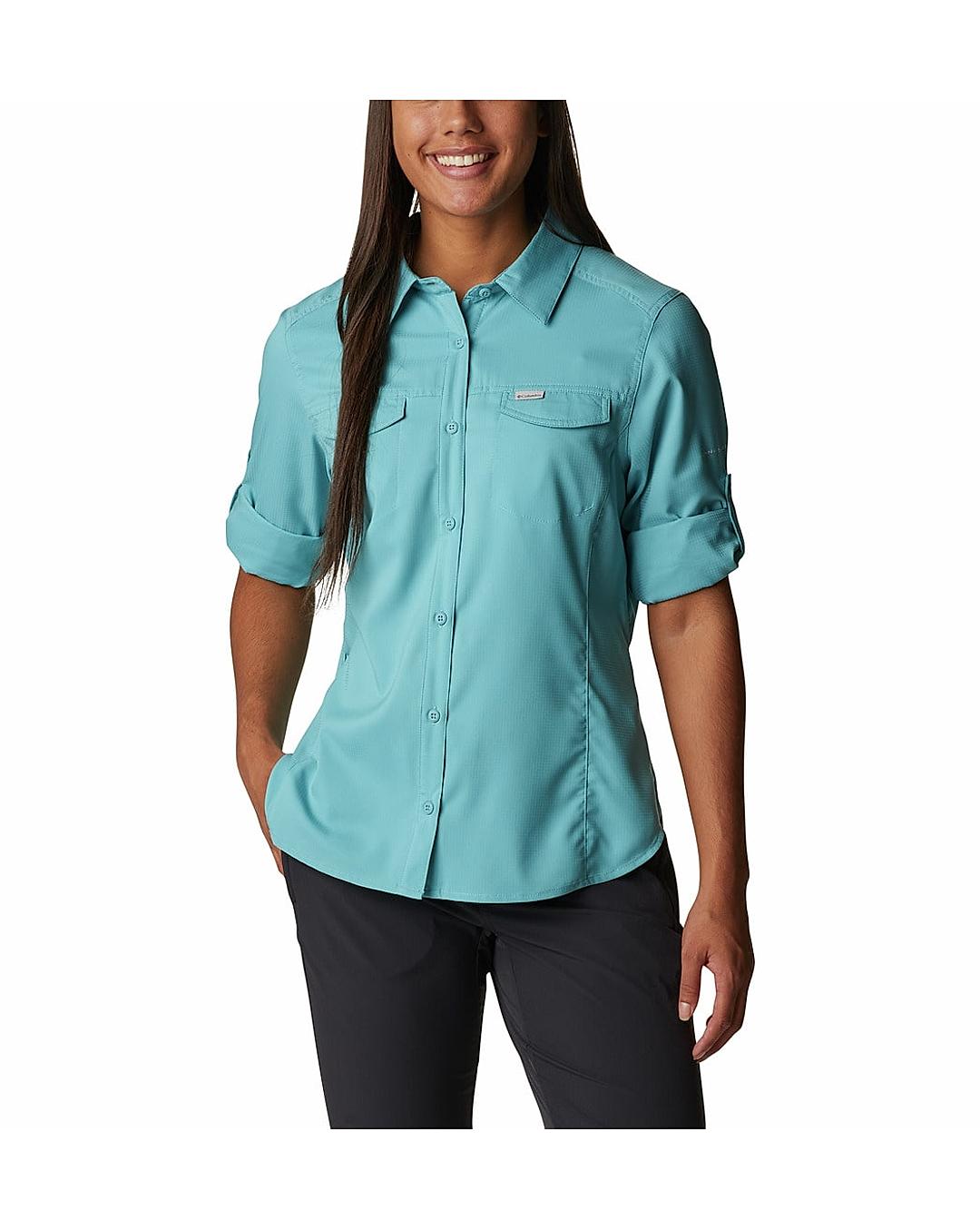 Columbia Women Green Silver Ridge Lite Long Sleeve Shirt