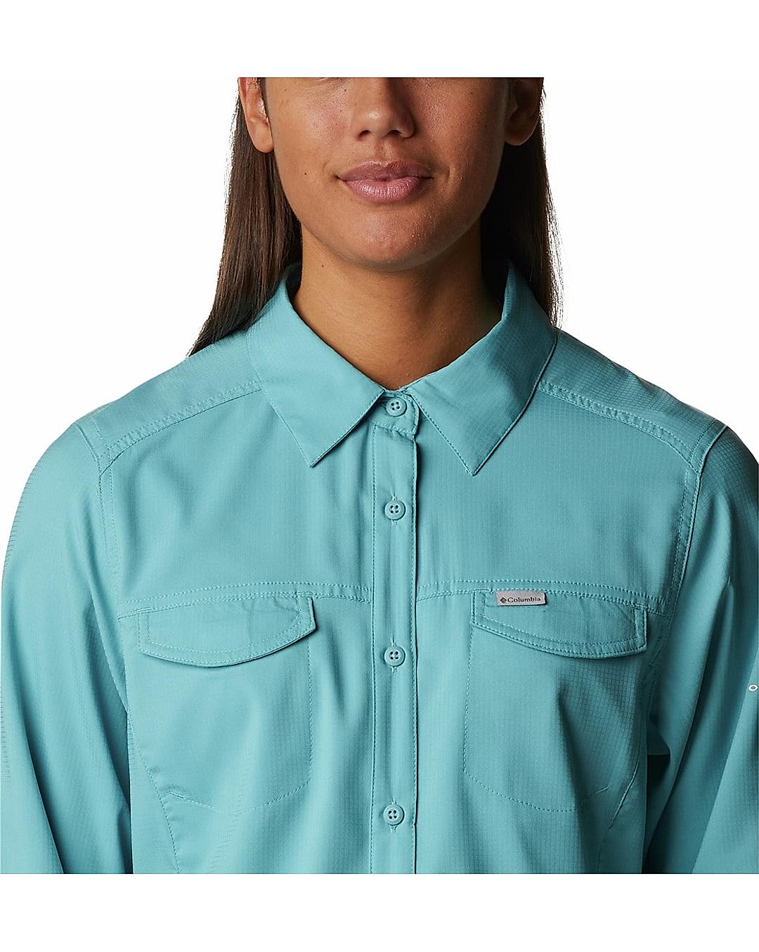 Columbia Women Green Silver Ridge Lite Long Sleeve Shirt