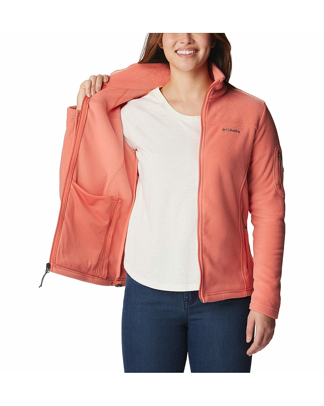 JUMP USA Women Algier Blue & Orange Colourblocked Polyester Hiking Jacket