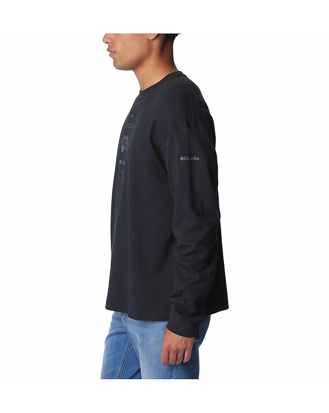 Columbia Men Black Duxbery Relaxed LS Tee