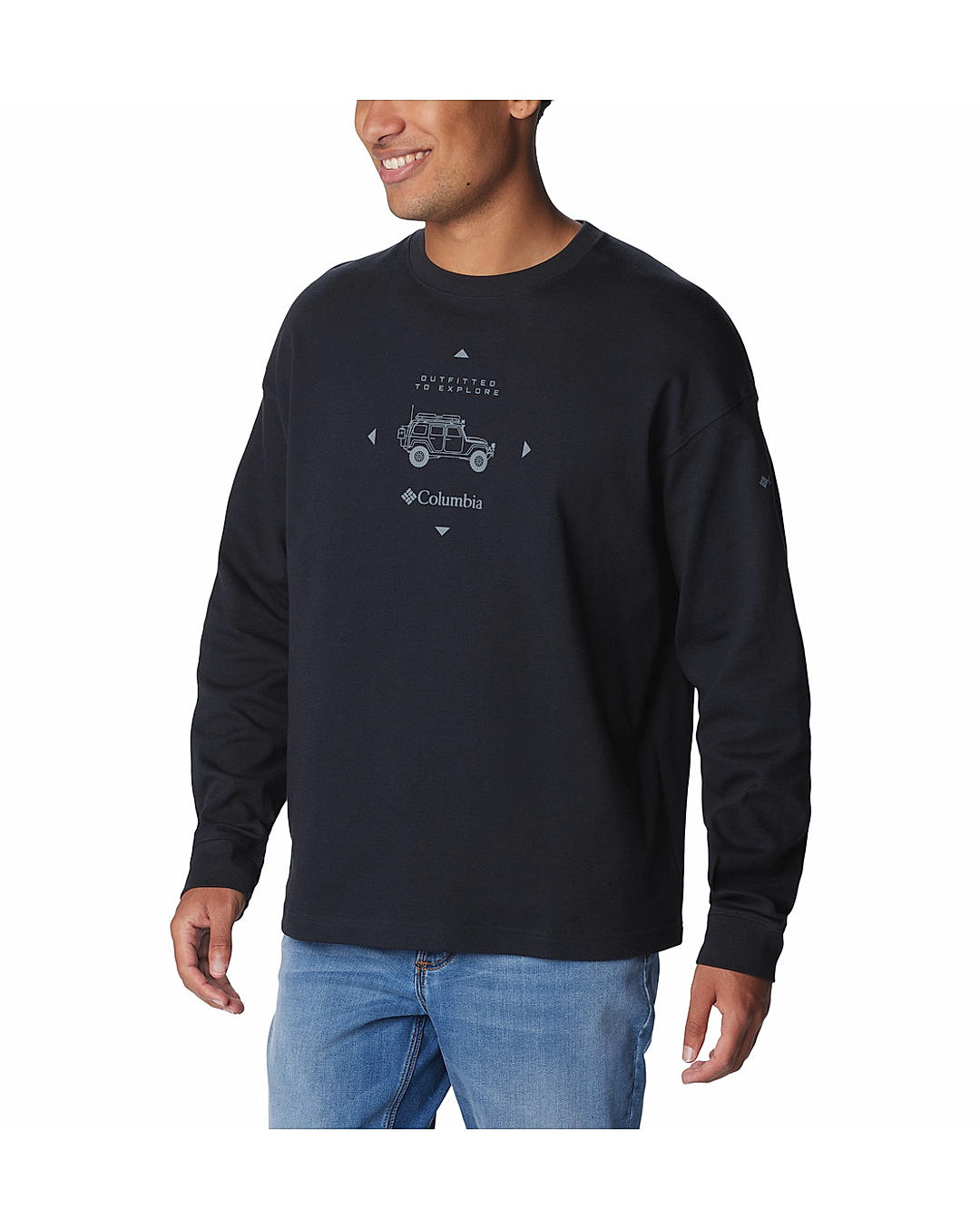 Columbia Men Black Duxbery Relaxed LS Tee