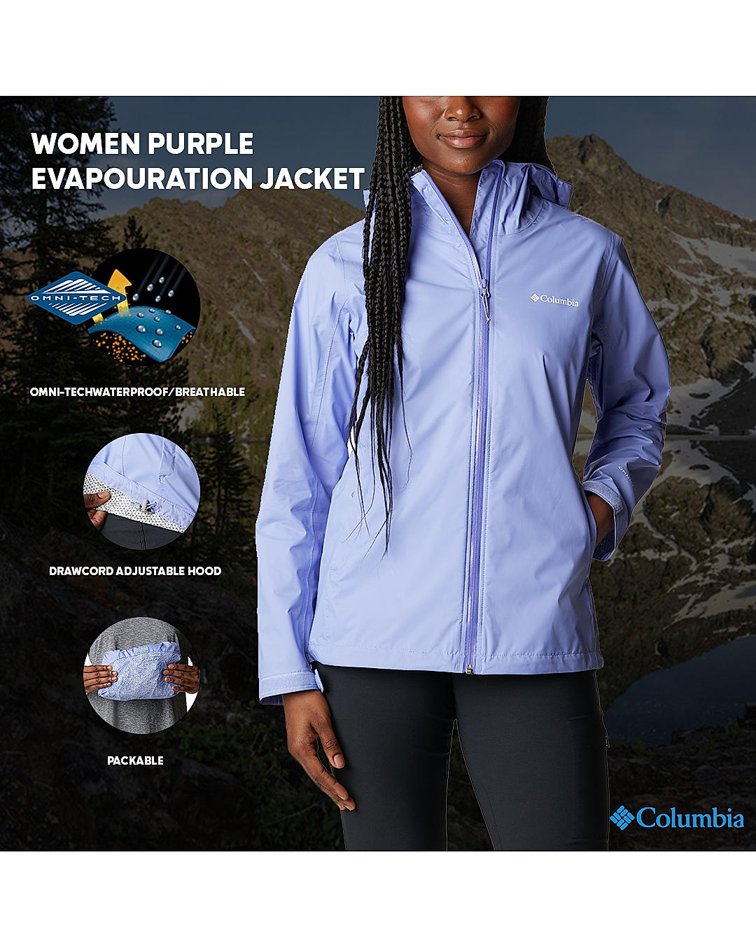 Columbia Women Purple EvaPOURation Jacket