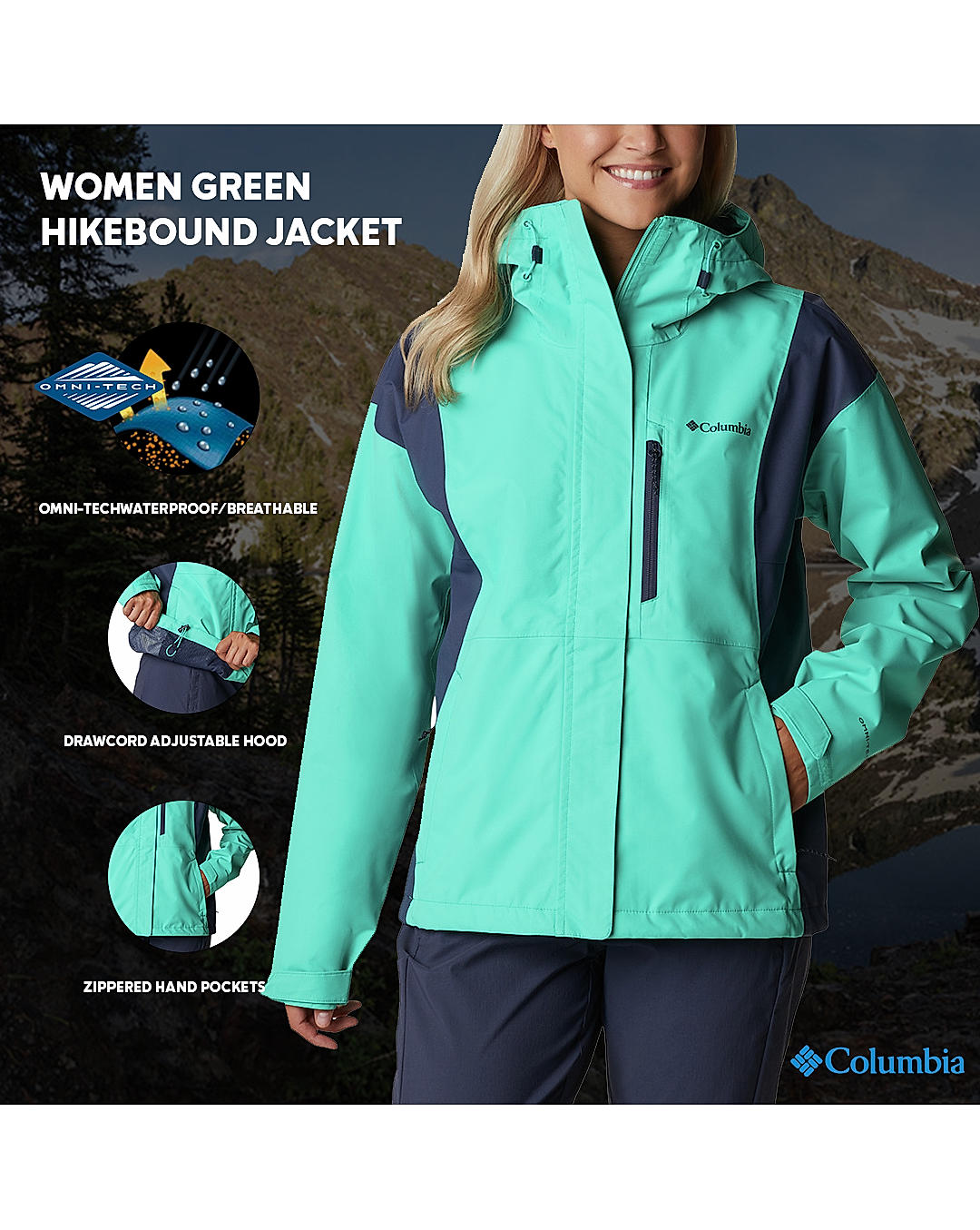 Columbia Women Light Green Hikebound Jacket