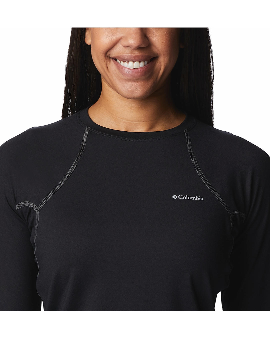Columbia Women Black Heavyweight Stretch Long Sleeve Top Thermal Wear (Anti-odor Baselayer)