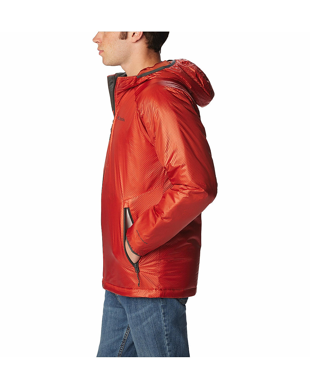 Columbia Men Orange / Red Arch Rock Double Wall Elite Hdd Jacket
