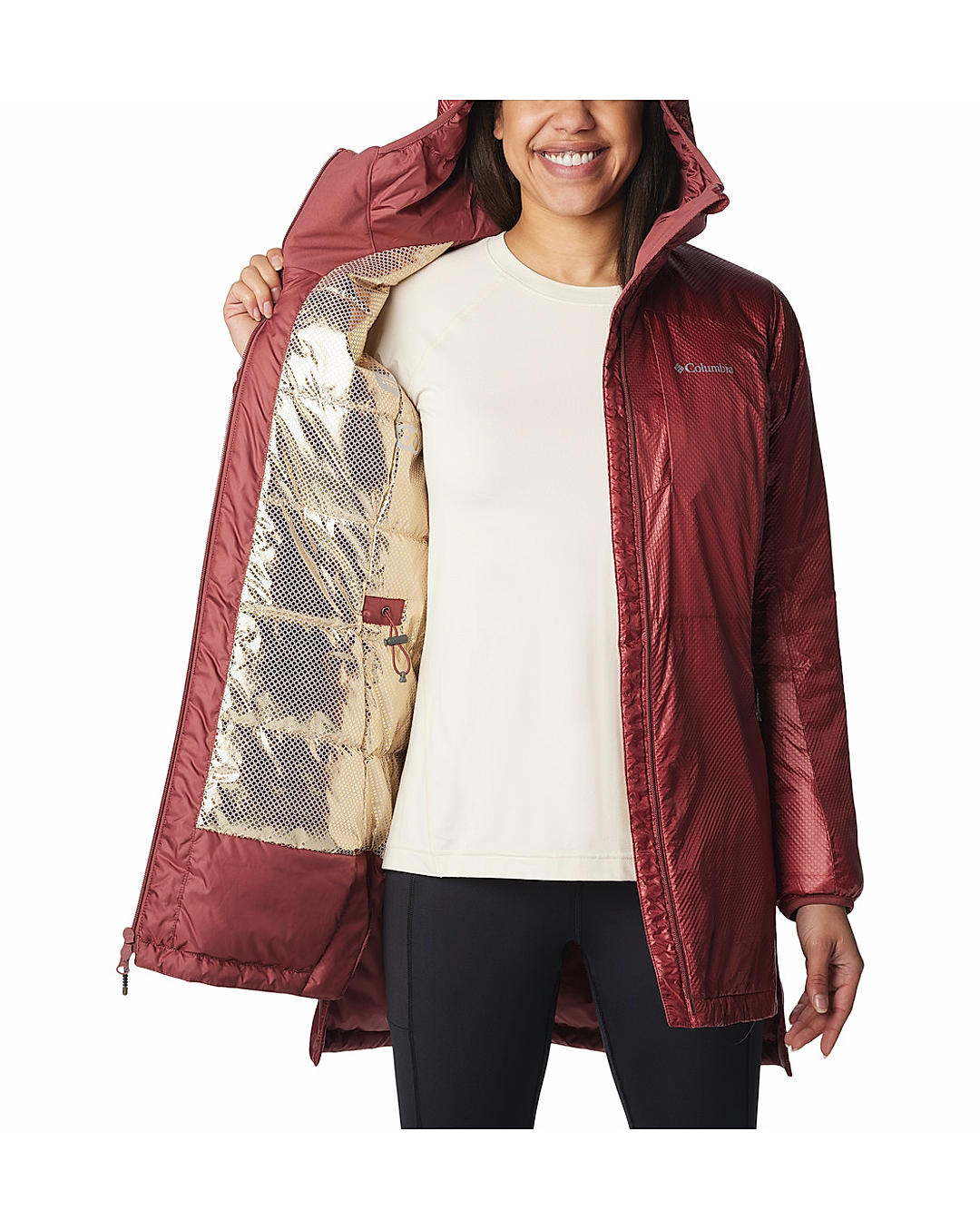 Columbia Women Red Arch Rock Double Wall Elite Mid Jacket