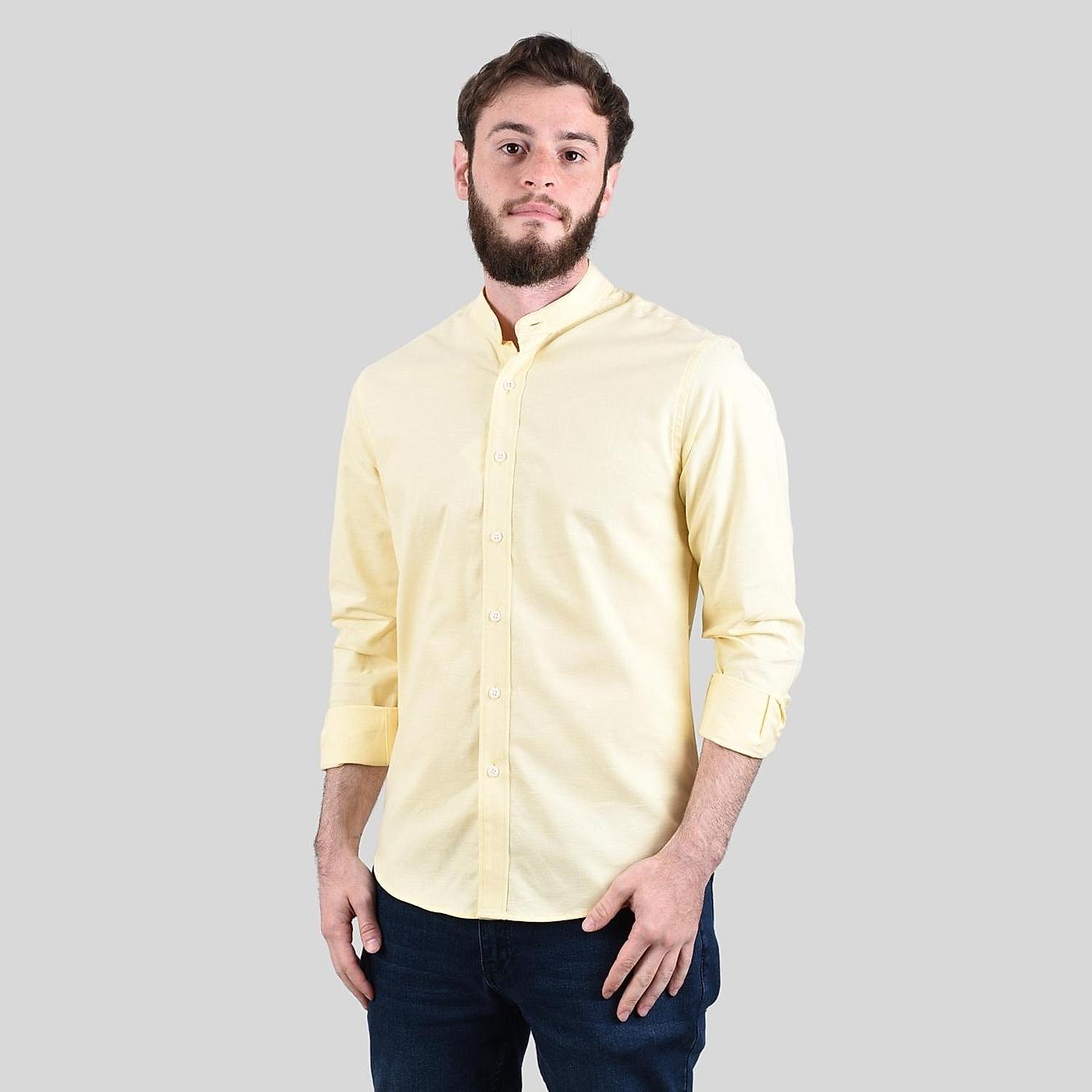 Banded collar cheap dress shirt