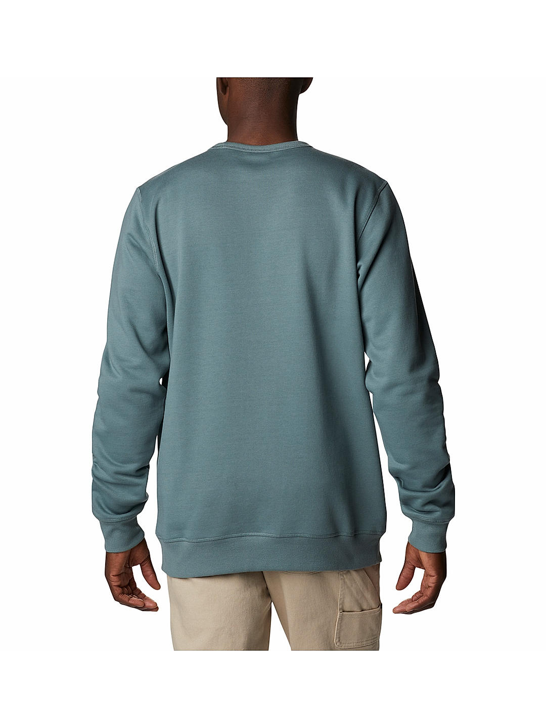 Columbia Mens Green UPF 50 M Columbia Logo Fleece Crew Pullover