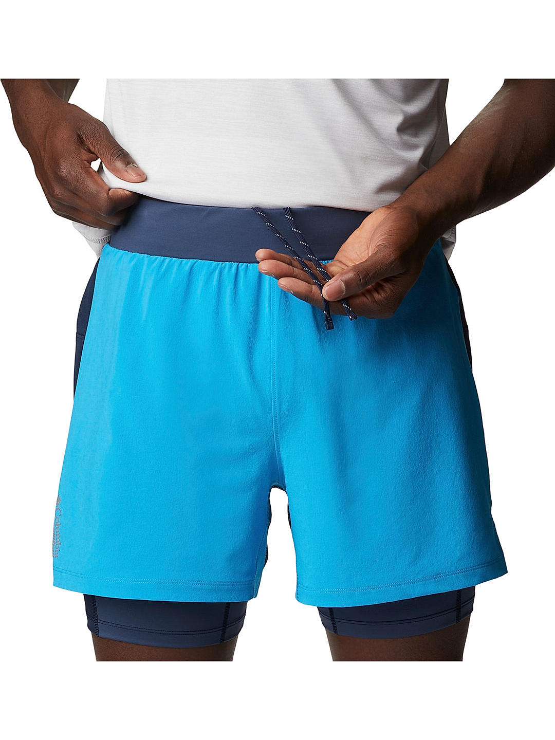 Columbia Mens Navy UPF 40 M Endless Trail 2in1 Running Shorts