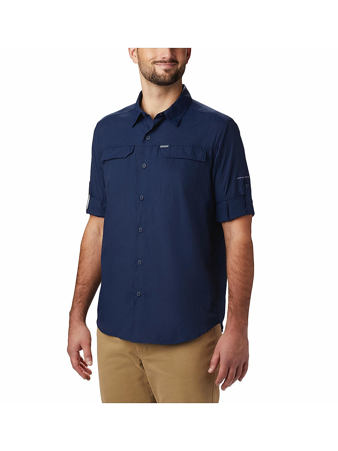 Columbia Mens Navy Omni-Wick Silver Ridge2.0  Long Sleeve Shirt