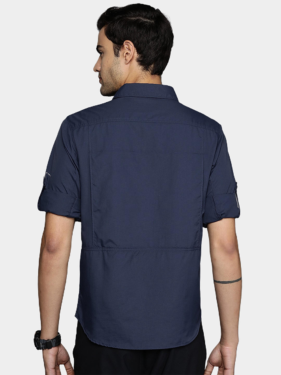Columbia Mens Navy Omni-Wick Silver Ridge2.0  Long Sleeve Shirt
