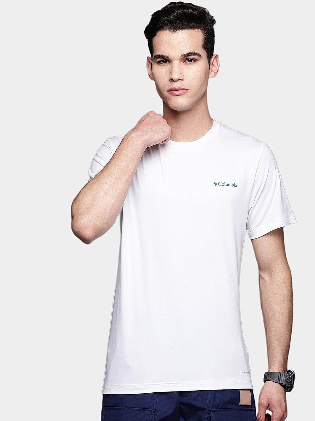 Columbia Mens White Omni-Wick Tech Trail Graphic Tshirt