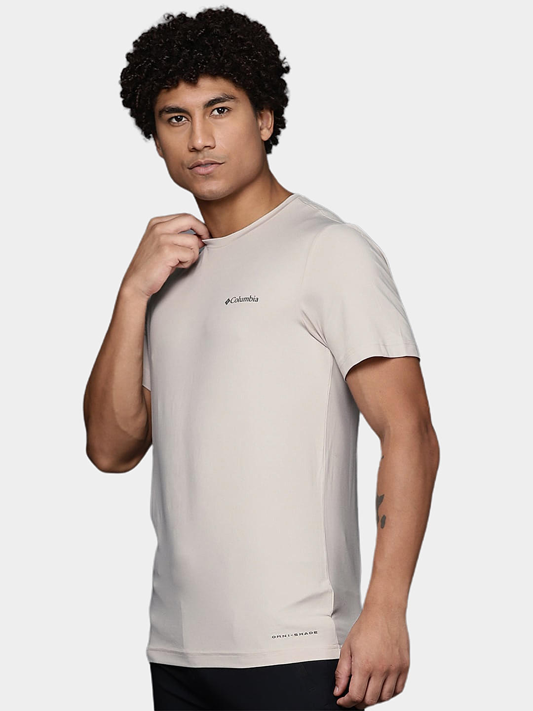 Columbia Mens Beige Omni-Wick Tech Trail Graphic Tshirt