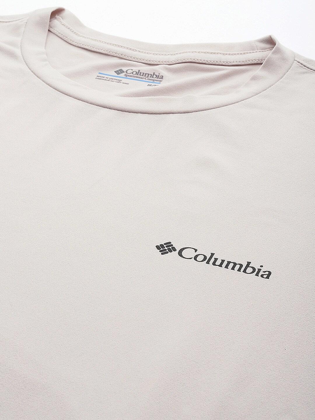Columbia Mens Beige Omni-Wick Tech Trail Graphic Tshirt
