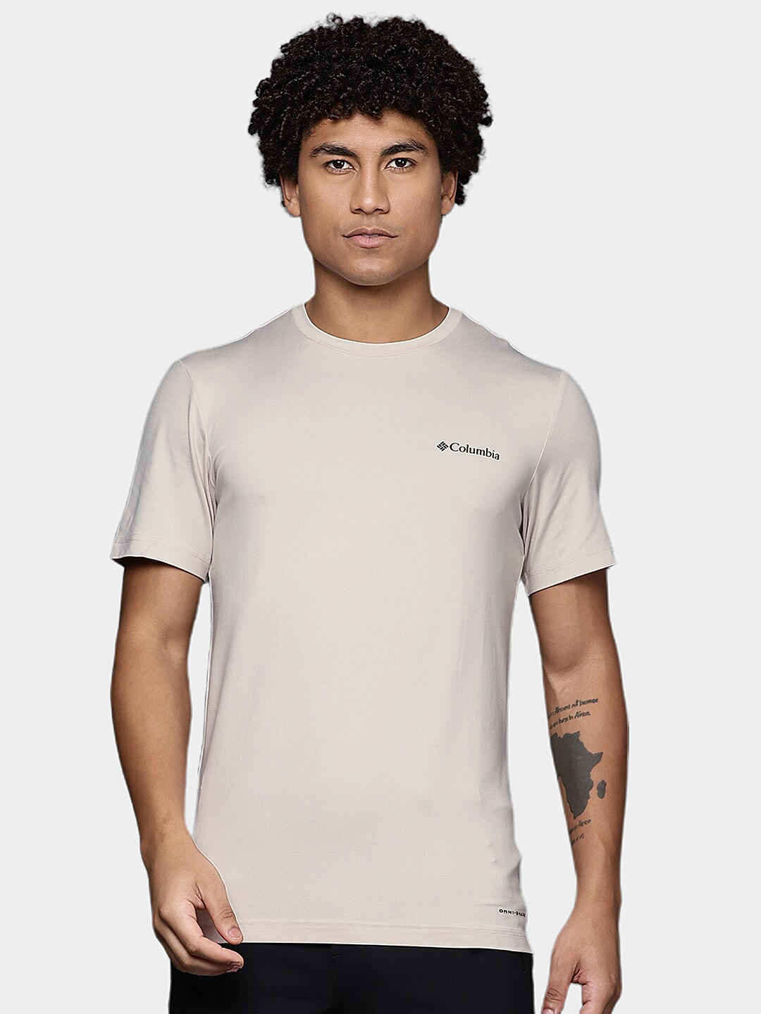 Columbia Mens Beige Omni-Wick Tech Trail Graphic Tshirt