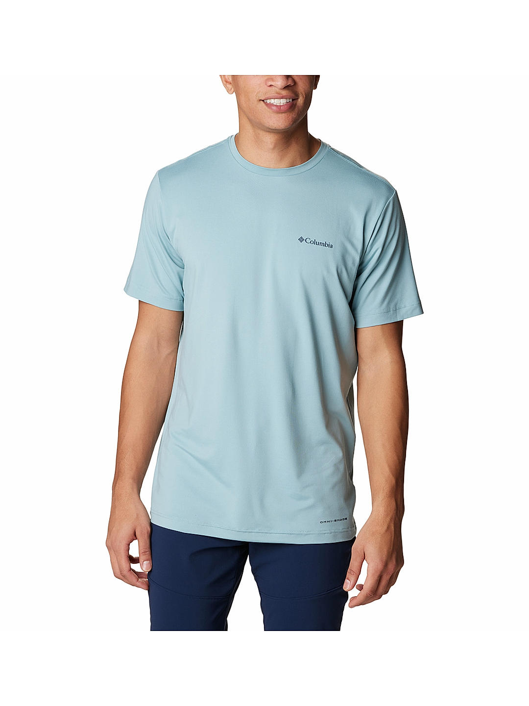 Columbia Mens Blue Omni-Wick Tech Trail Graphic Tshirt